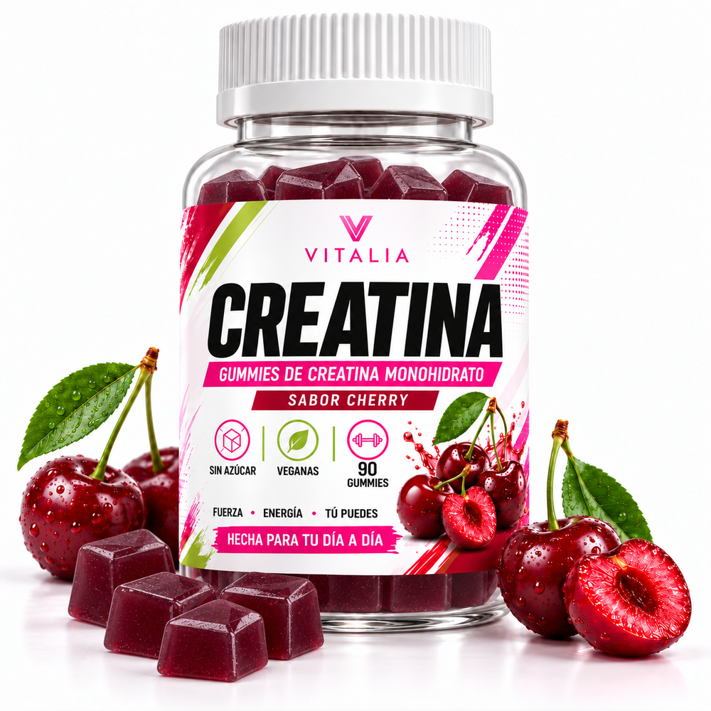 Gominolas de Creatina Vitalia – Sabor Cherry (90 uds)