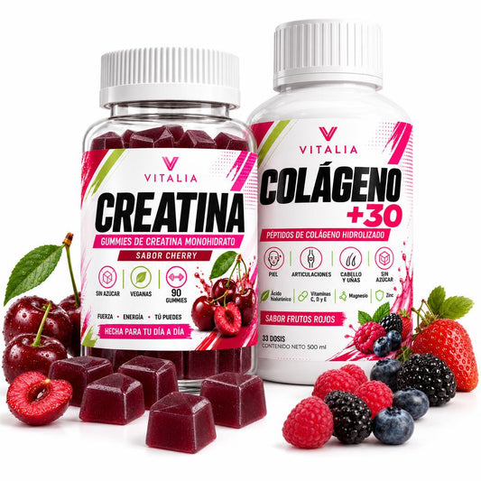 Pack Vitalia Daily: gominolas de creatina cherry y Colágeno +30